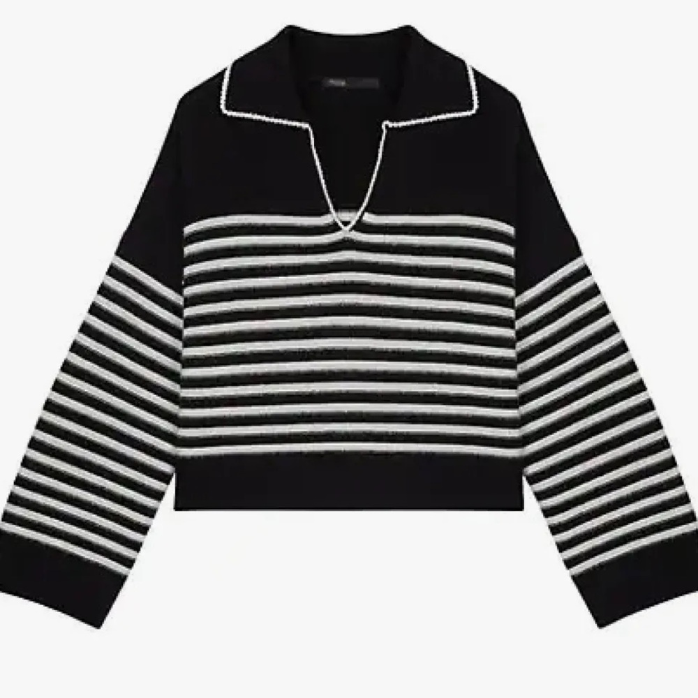 Maje 100% Cashmere Striped Sweater